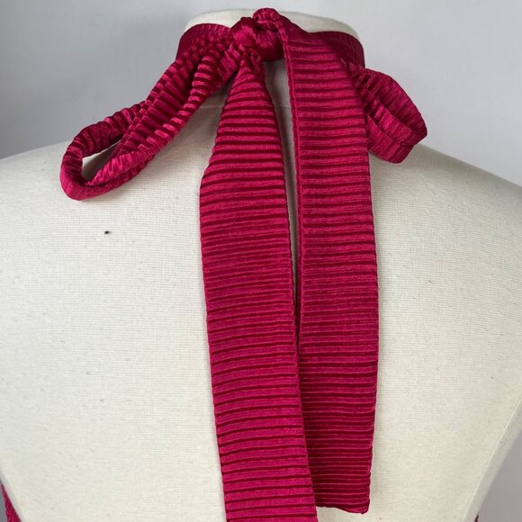 Rolla Coster Dress Womens Small Pink Lined Textured Tie Neck Short New - Picture 5 of 9